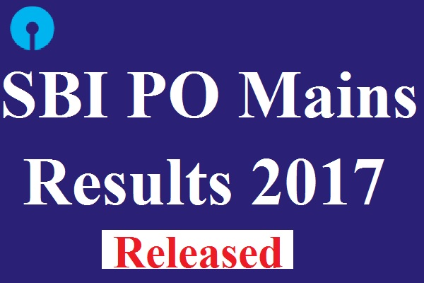 SBI PO Mains Results 2017