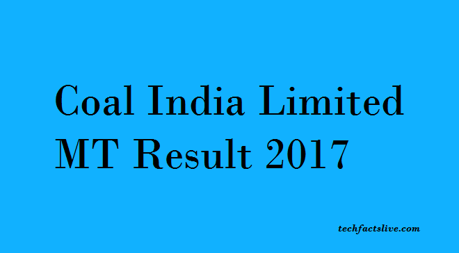 Coal India MT Result 2017
