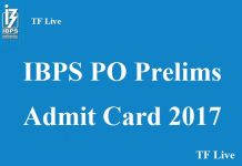 IBPS PO Prelims Admit Card 2017