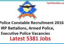 JK Police Recruitment 2016