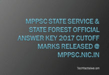 MPPSC State Service Prelims Answer key 2017