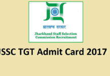 Jharkhand SSC TGT Admit card 2017