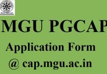 MGU PGCAP Application Form