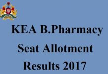 KEA B.Pharmacy Seat Allotment Results 2017